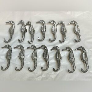 NEW  14 Seahorse  Cabinet Knobs- Silver